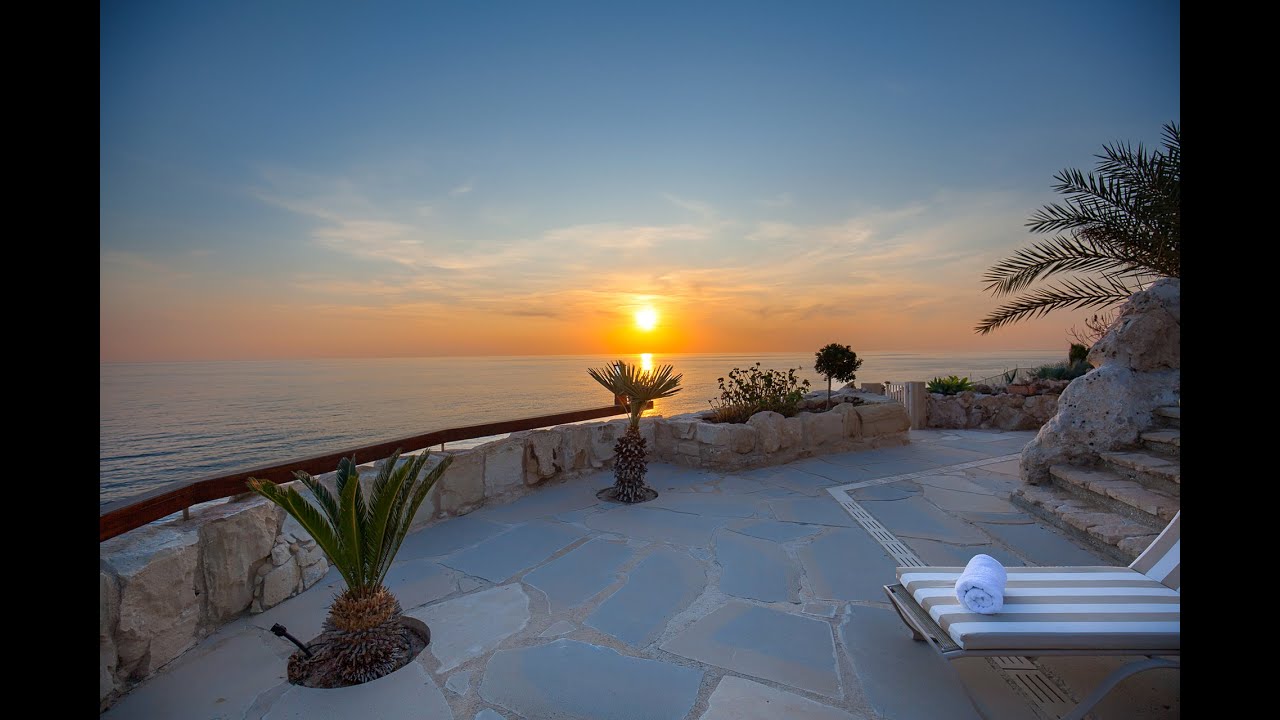 Beautiful sunset terrace view in Cyprus