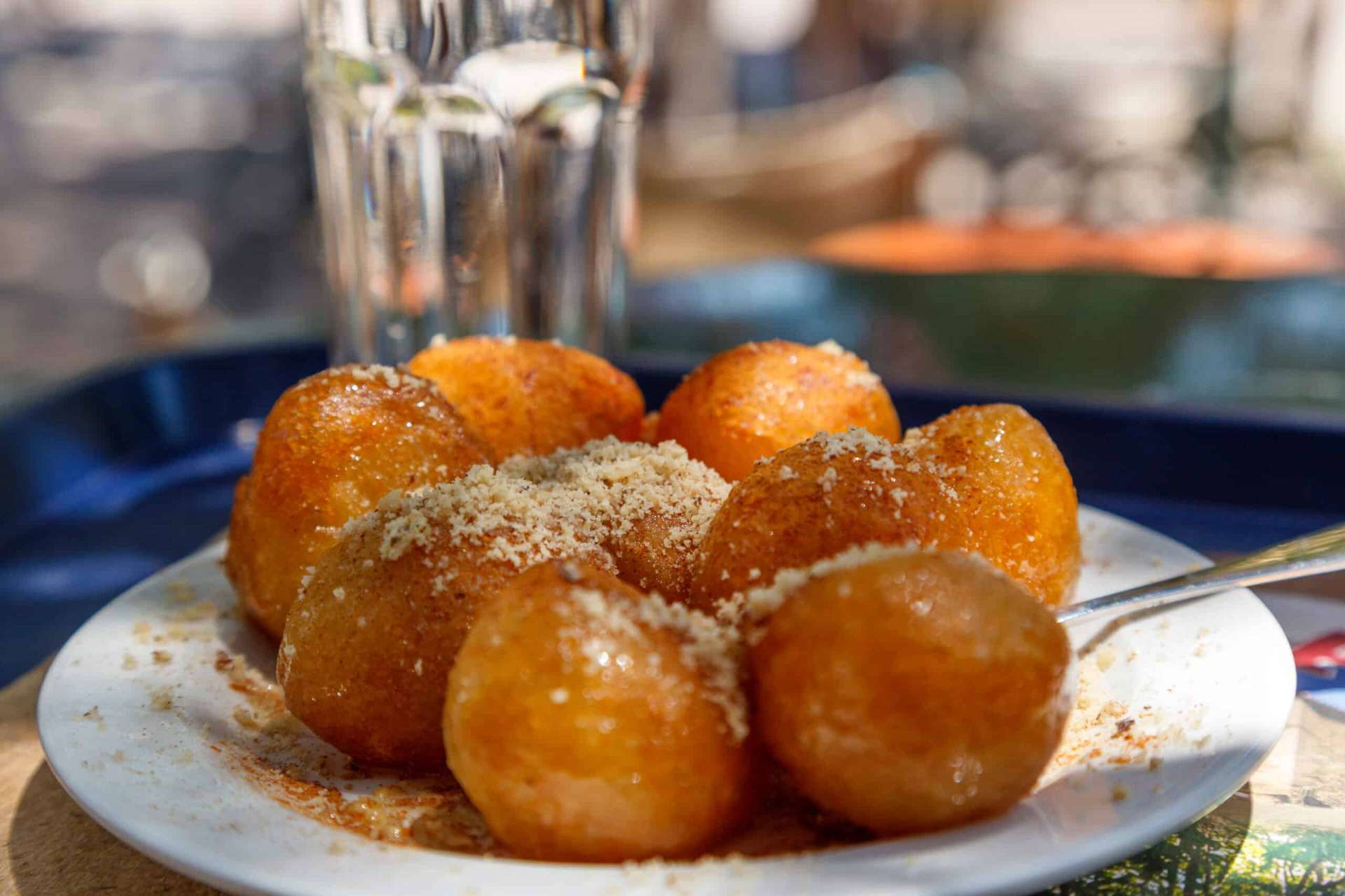 Traditional Cypriot Loukoumades honey doughnuts