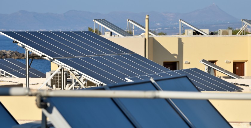 Solar panels installed on a Cyprus property roof