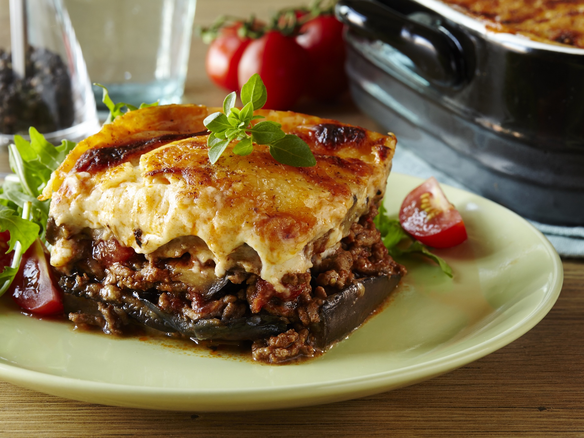 Traditional Cypriot Pastitsio baked pasta dish