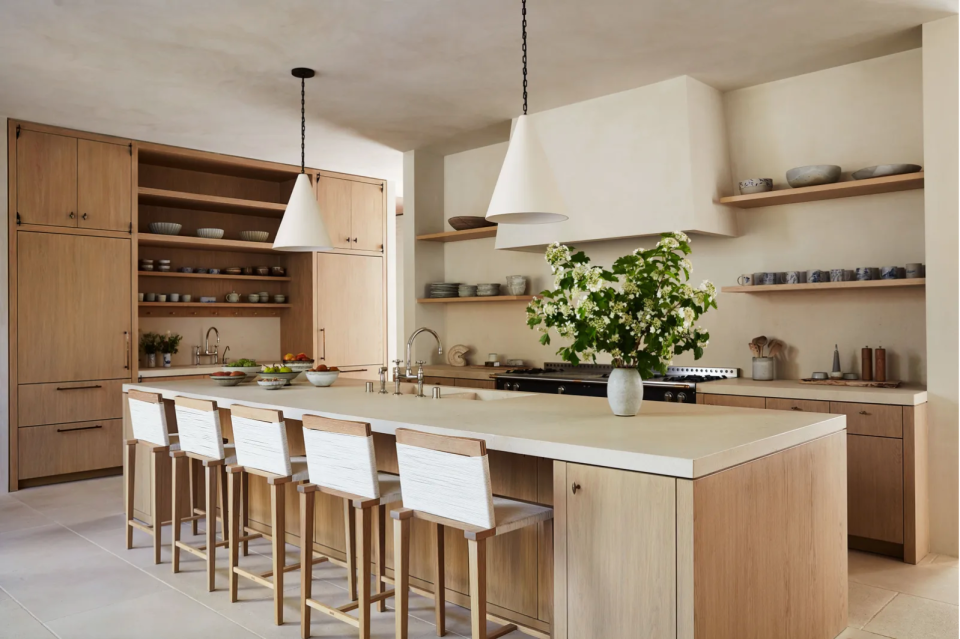 Modern kitchen with neutral colors and sleek fixtures