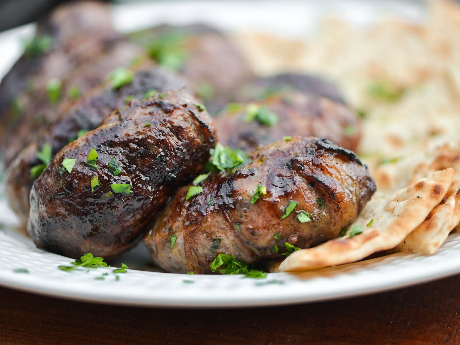Traditional Cypriot Sheftalia sausages